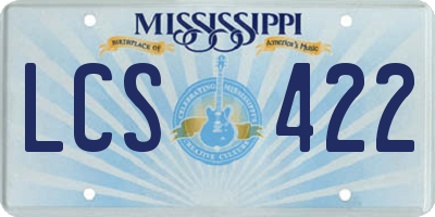 MS license plate LCS422