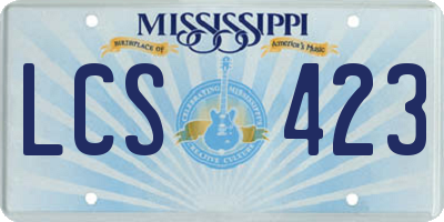 MS license plate LCS423