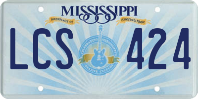 MS license plate LCS424