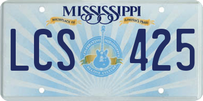 MS license plate LCS425