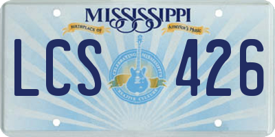 MS license plate LCS426
