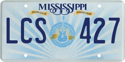 MS license plate LCS427