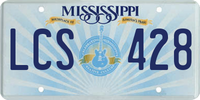 MS license plate LCS428