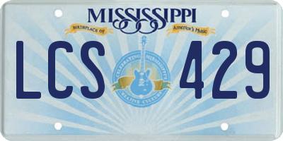 MS license plate LCS429