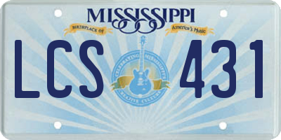 MS license plate LCS431