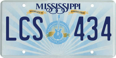 MS license plate LCS434