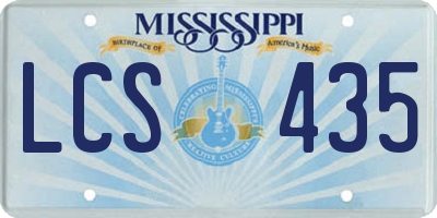 MS license plate LCS435