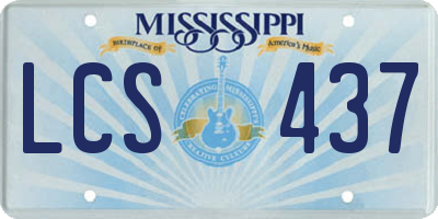 MS license plate LCS437