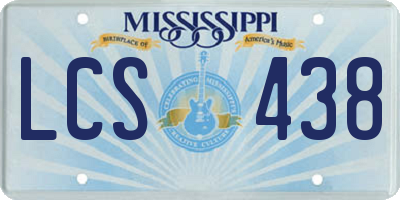 MS license plate LCS438