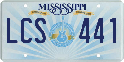 MS license plate LCS441