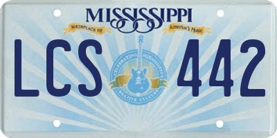 MS license plate LCS442