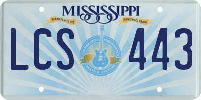 MS license plate LCS443
