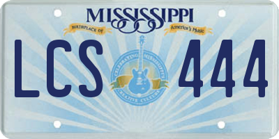 MS license plate LCS444