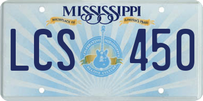 MS license plate LCS450
