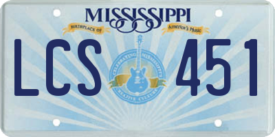 MS license plate LCS451