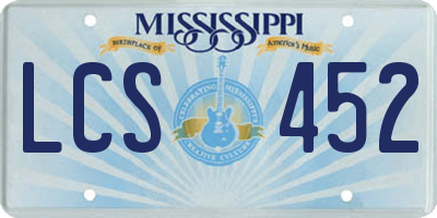 MS license plate LCS452