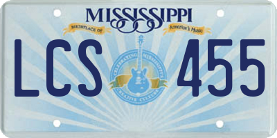 MS license plate LCS455