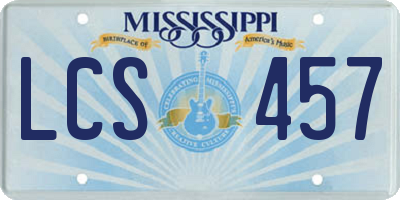 MS license plate LCS457