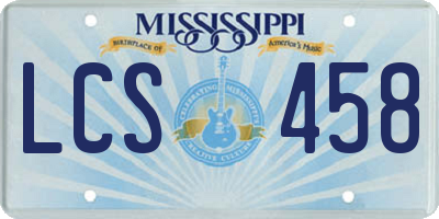MS license plate LCS458