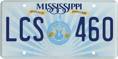 MS license plate LCS460