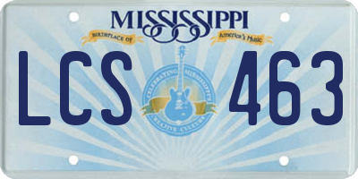 MS license plate LCS463