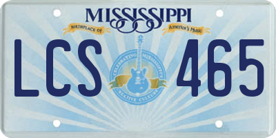 MS license plate LCS465