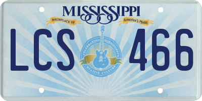 MS license plate LCS466