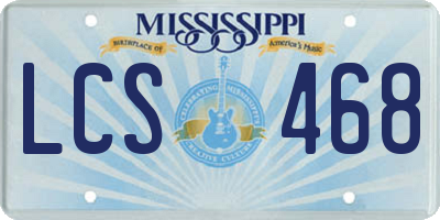 MS license plate LCS468