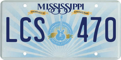 MS license plate LCS470