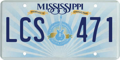 MS license plate LCS471