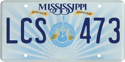 MS license plate LCS473