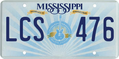 MS license plate LCS476