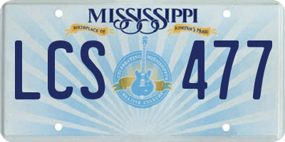 MS license plate LCS477