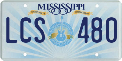 MS license plate LCS480