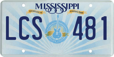 MS license plate LCS481