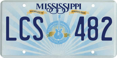MS license plate LCS482