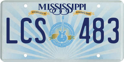 MS license plate LCS483