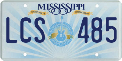 MS license plate LCS485