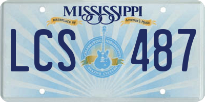MS license plate LCS487