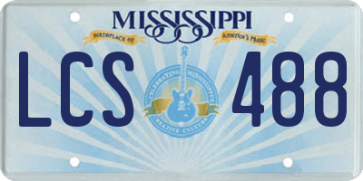 MS license plate LCS488