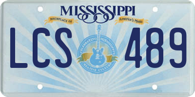 MS license plate LCS489