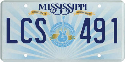 MS license plate LCS491