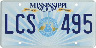 MS license plate LCS495