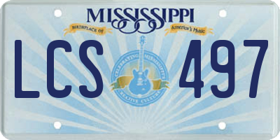 MS license plate LCS497