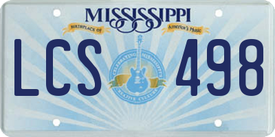 MS license plate LCS498