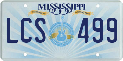 MS license plate LCS499