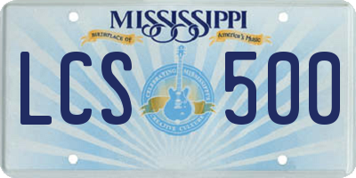 MS license plate LCS500
