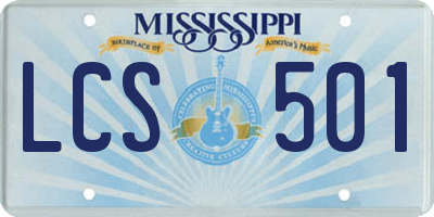 MS license plate LCS501