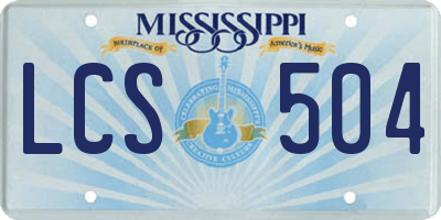 MS license plate LCS504