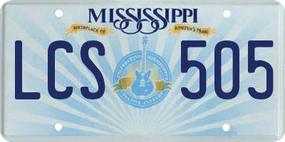 MS license plate LCS505
